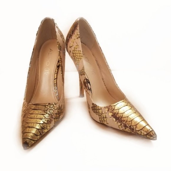 Aldo Shoes - Aldo Snakeprint Pointed Toe Heels, Size 6.5